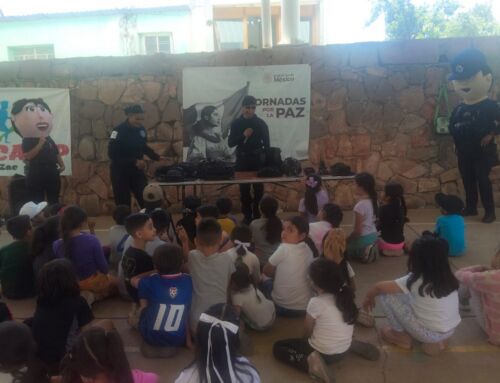 Acerca Policía Estatal y Municipal actividades de proximidad social a niñas, niños y adolescentes durante curso de verano en Calera