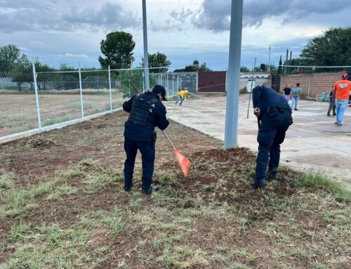 Recuperan Policía Estatal y Municipal espacio deportivo en Santa Elena