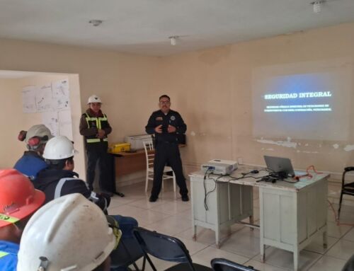 Fortalece Policía Estatal la seguridad integral y la prevención de accidentes en Mina Contracuña, en Vetagrande