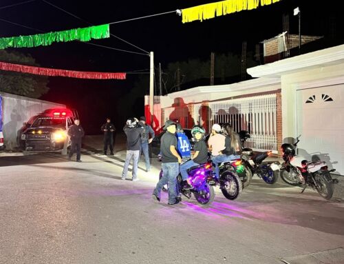 Acompañan a motociclistas durante rodada de fiestas patronales en Pánfilo Natera