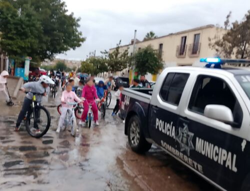 Policía Estatal brinda seguridad durante rodada familiar en Sombrerete