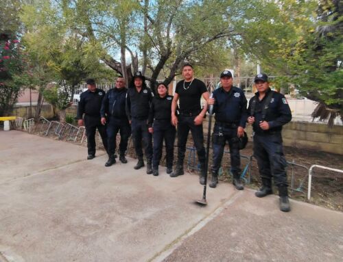 Policía Estatal y Policía Municipal fortalecen proximidad social con labores de limpieza en Villa González Ortega