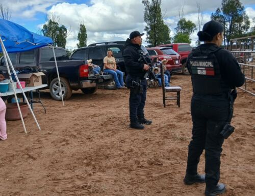Policía Estatal y Municipal brindan vigilancia preventiva durante jaripeo en Sombrerete
