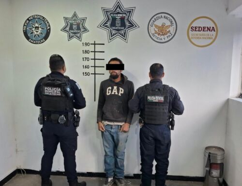 Detuvieron Policía Estatal y Municipal a un hombre con probable droga en Zacatecas
