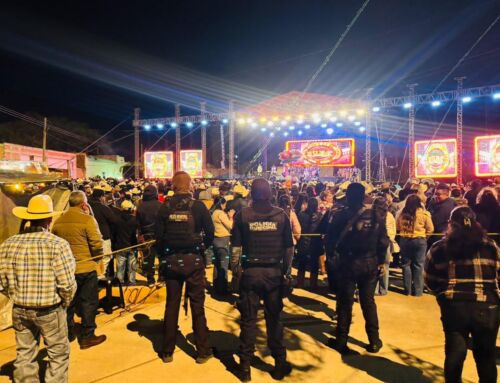 Mantienen policías estatales y municipales vigilancia durante fiestas patronales de El Saucito, en Pánfilo Natera